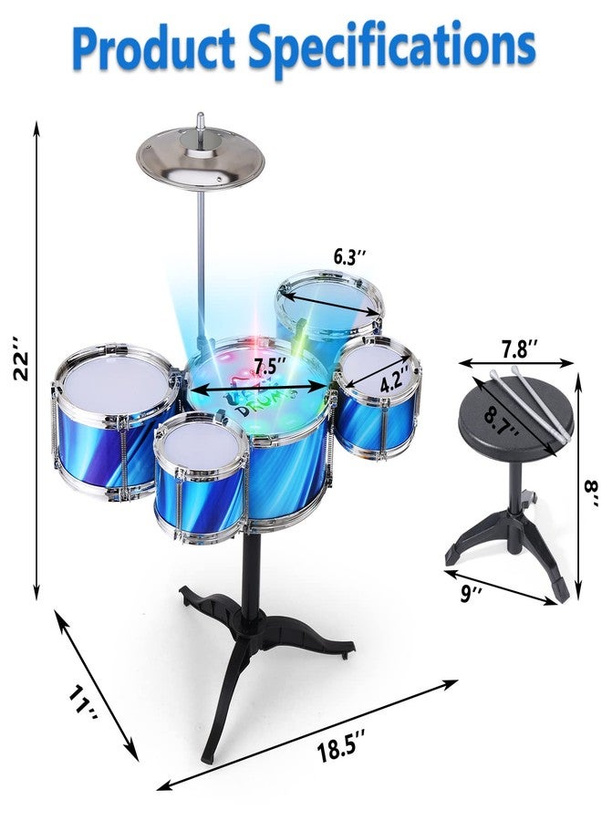 PaLeyFer Kids Drum Set for Toddlers (15-Piece), Drum Set for Kids Age 3-5, Musical Toys for Boys Girls, Birthday for Kids, Drum Kit Instrument for Beginner Music Practice w/ 4 Lights - Image 5